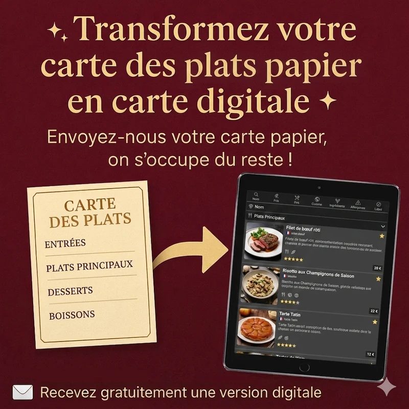 Transformez votre carte des plats papier en carte digitale Foodvizer